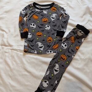 Little Sleepies Nightmare Before Christmas Black and Orange Pumpkin Pajama Set